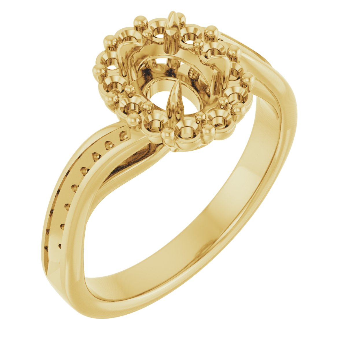 Claw-Prong Halo-Style Engagement Ring or Band