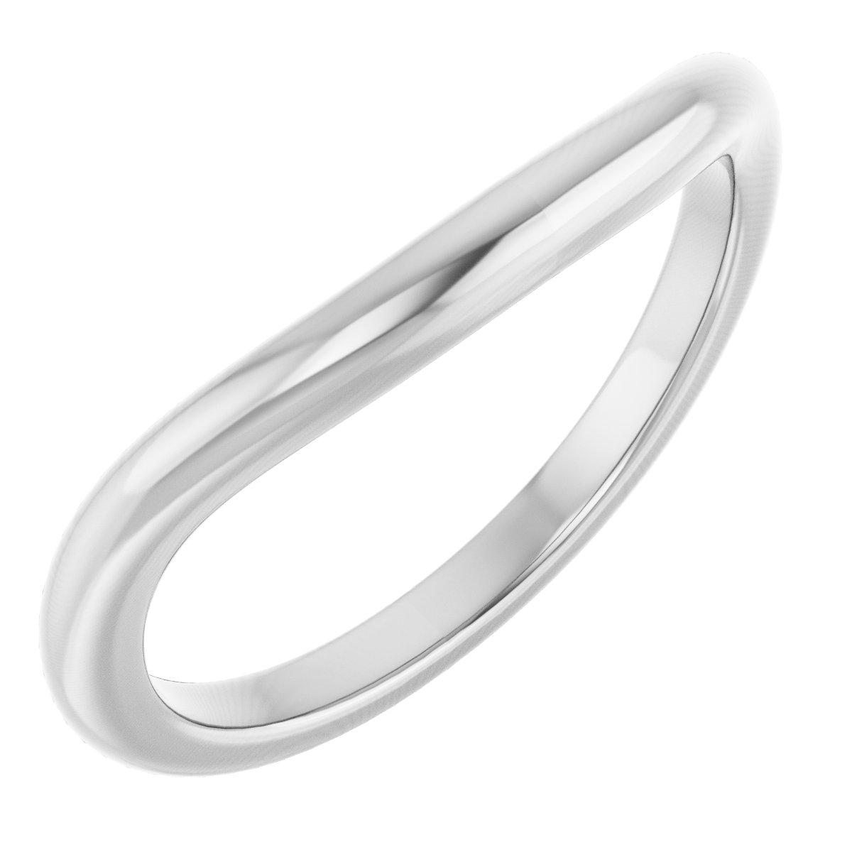 14K White Band for 9x7 mm Emerald Ring