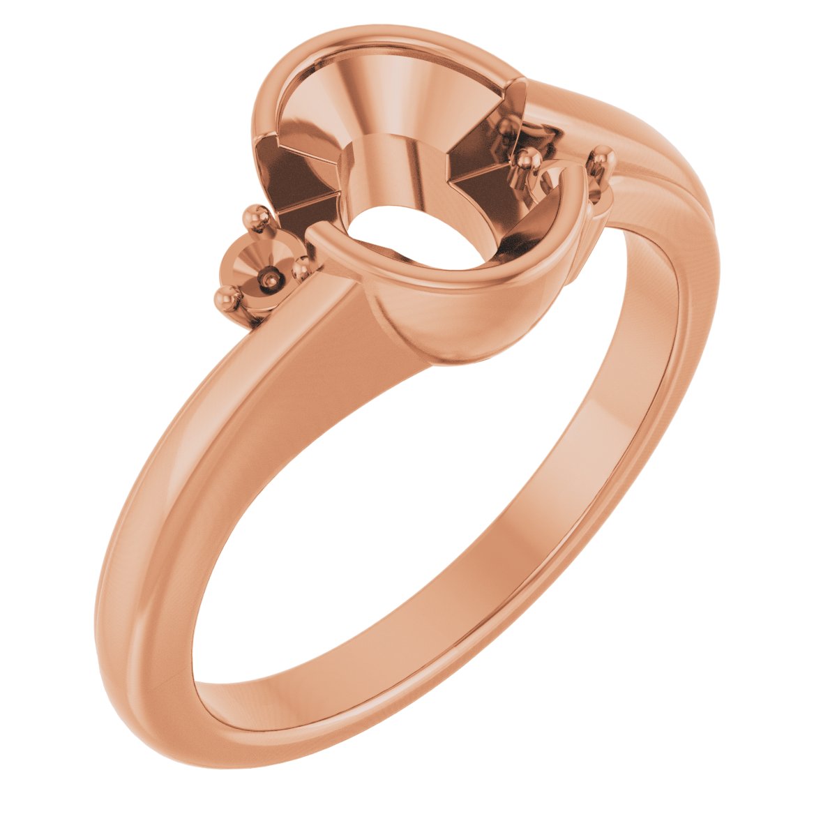 Half-Bezel Accented Engagement Ring
