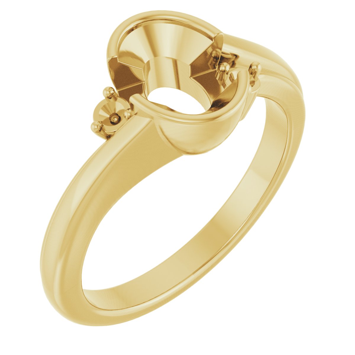 Half-Bezel Accented Engagement Ring