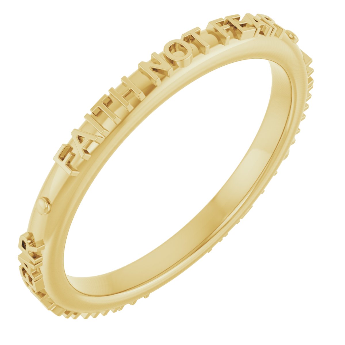 14K Yellow Faith Not Fear Ring