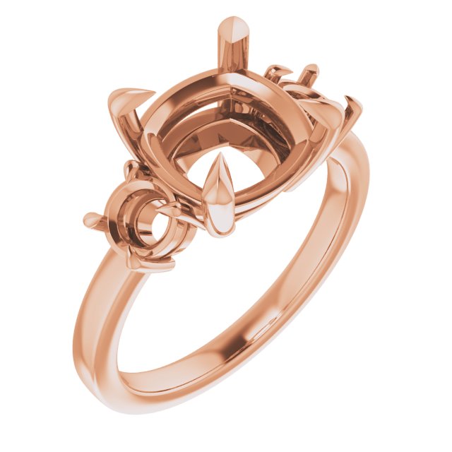 Claw-Prong Three-Stone Engagement Ring
