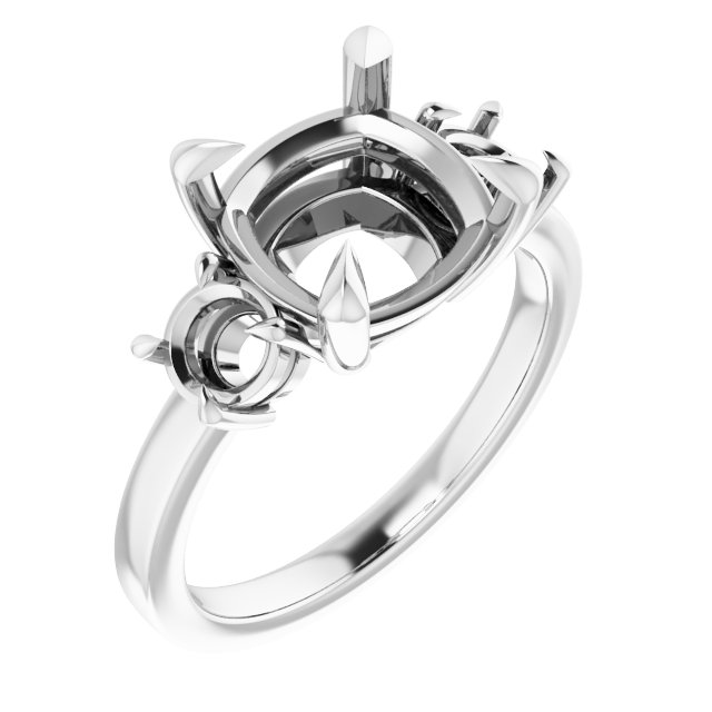 Claw-Prong Three-Stone Engagement Ring