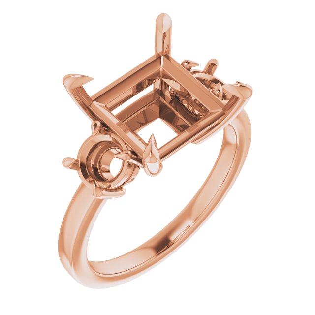 Claw-Prong Three-Stone Engagement Ring