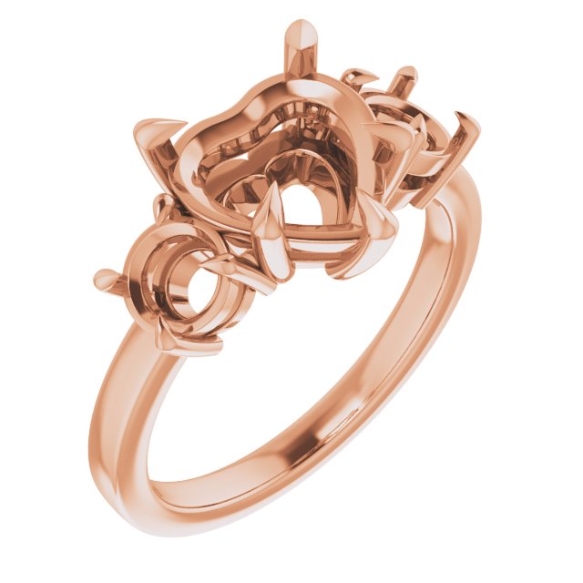 Claw-Prong Three-Stone Engagement Ring