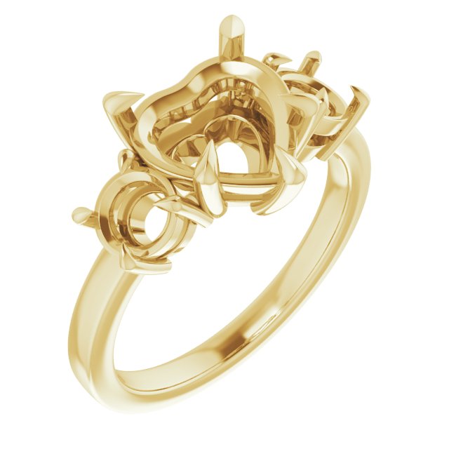 Claw-Prong Three-Stone Engagement Ring
