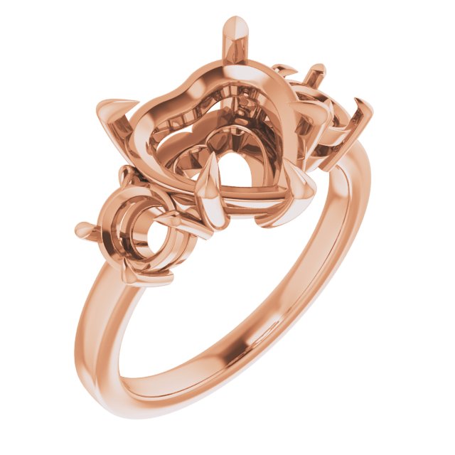 Claw-Prong Three-Stone Engagement Ring
