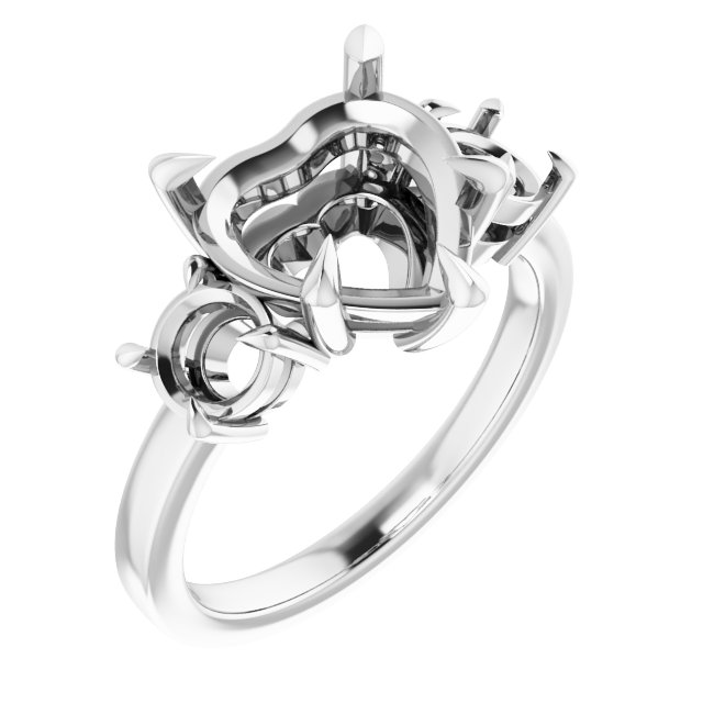 Claw-Prong Three-Stone Engagement Ring