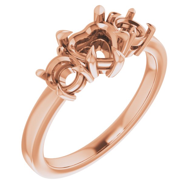 Claw-Prong Three-Stone Engagement Ring