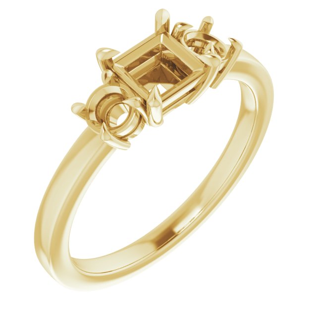 Claw-Prong Three-Stone Engagement Ring