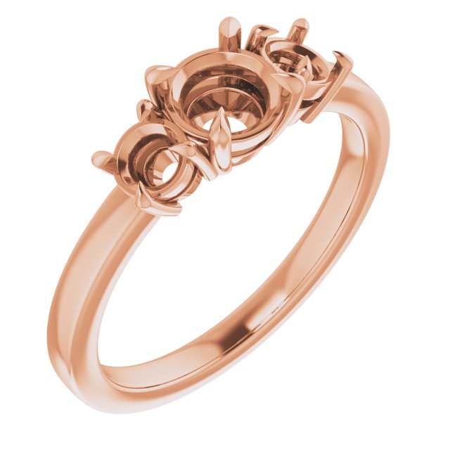 Claw-Prong Three-Stone Engagement Ring