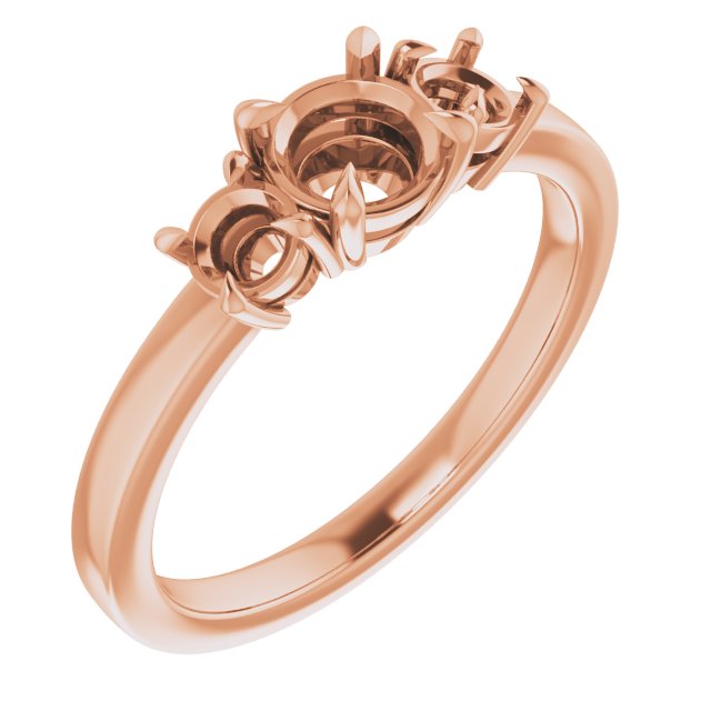Claw-Prong Three-Stone Engagement Ring