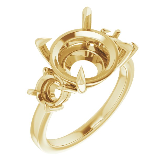 Claw-Prong Three-Stone Engagement Ring