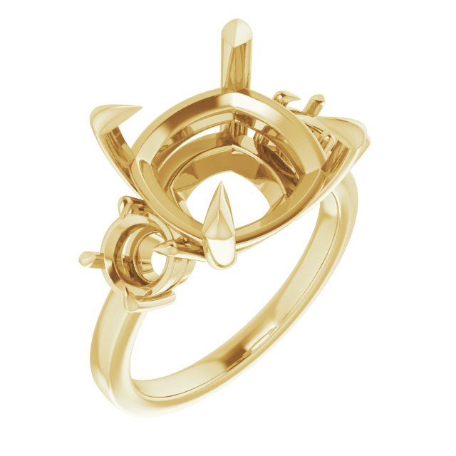Claw-Prong Three-Stone Engagement Ring