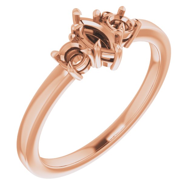 Claw-Prong Three-Stone Engagement Ring