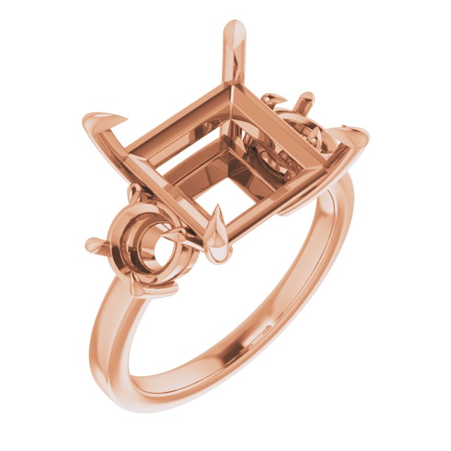 Claw-Prong Three-Stone Engagement Ring