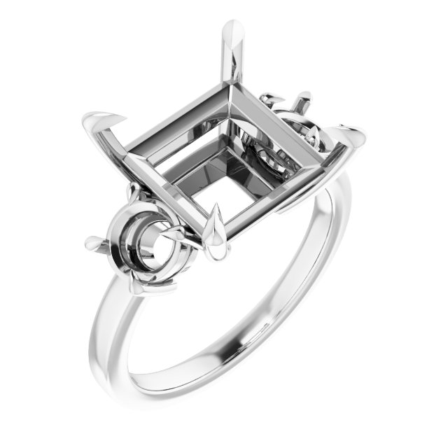 Claw-Prong Three-Stone Engagement Ring