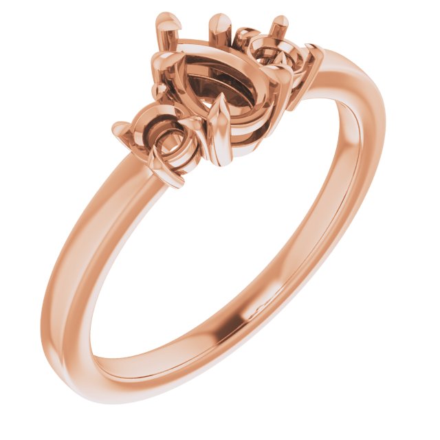 Claw-Prong Three-Stone Engagement Ring