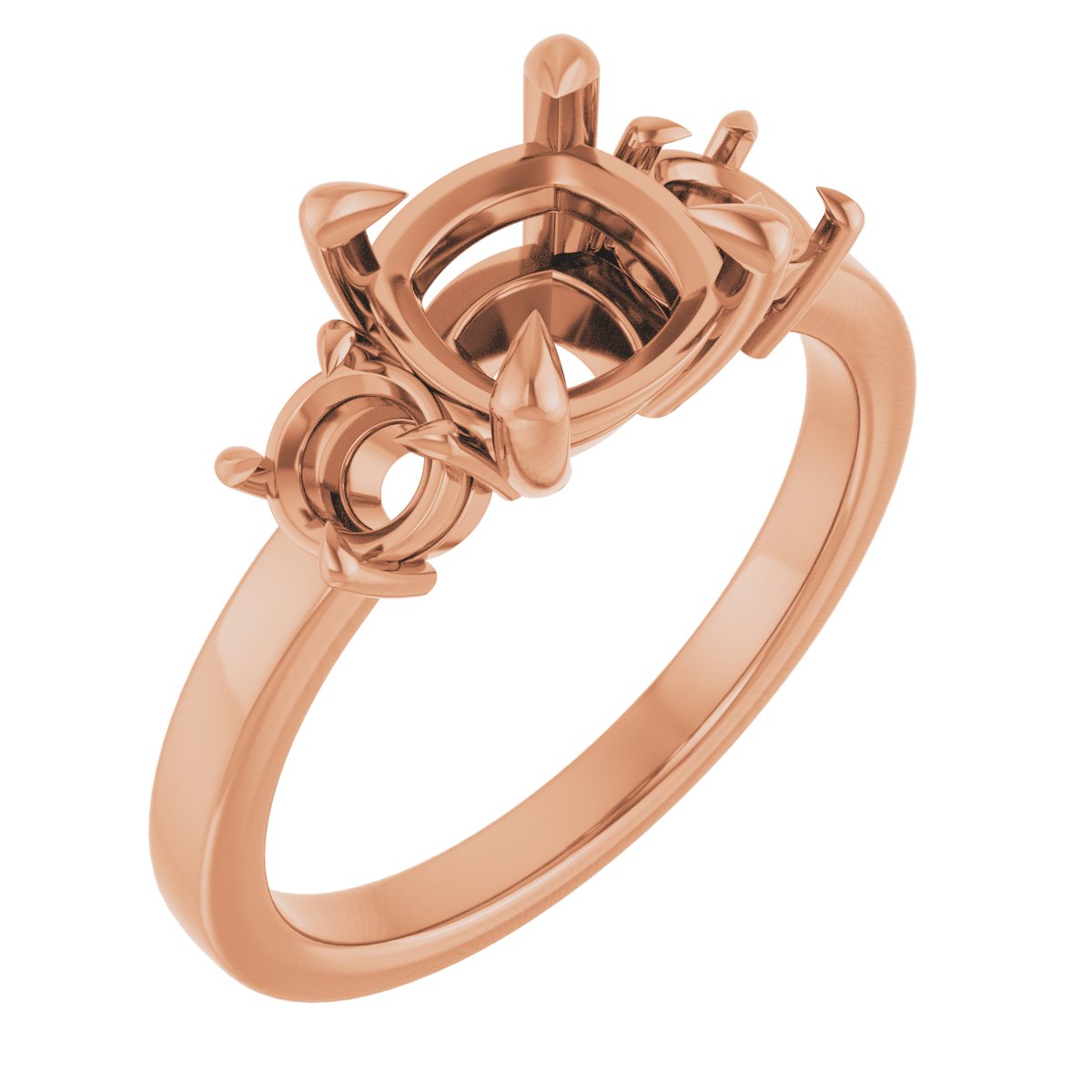 Claw-Prong Three-Stone Engagement Ring