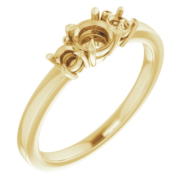 Claw-Prong Three-Stone Engagement Ring