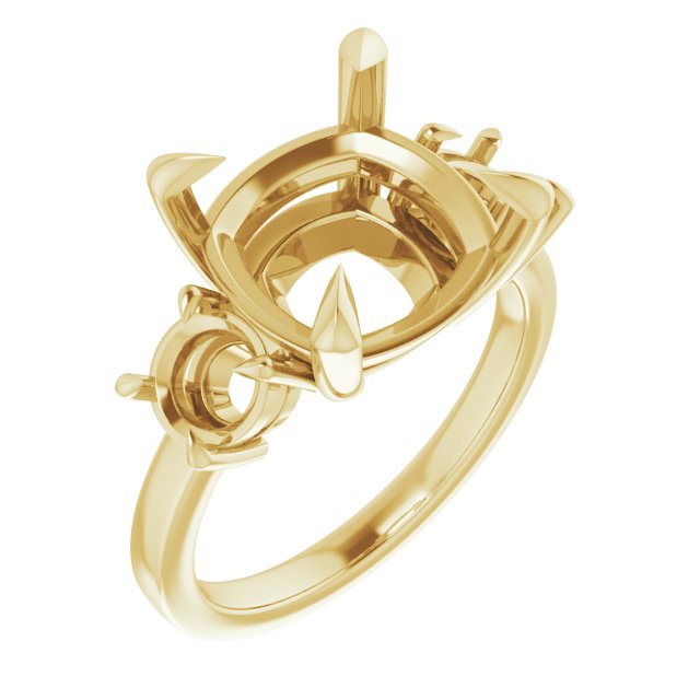 Claw-Prong Three-Stone Engagement Ring