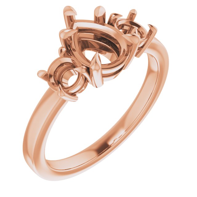 Claw-Prong Three-Stone Engagement Ring