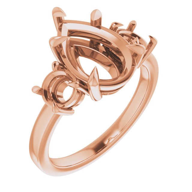 Claw-Prong Three-Stone Engagement Ring