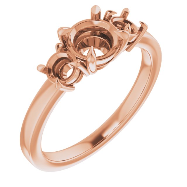 Claw-Prong Three-Stone Engagement Ring