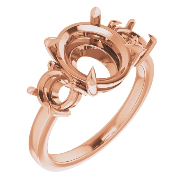 Claw-Prong Three-Stone Engagement Ring
