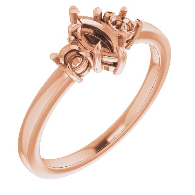 Claw-Prong Three-Stone Engagement Ring