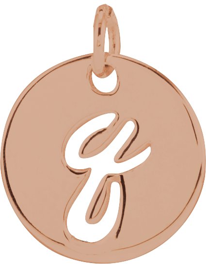 14K Rose Script Initial Q Pendant Ref 19930447