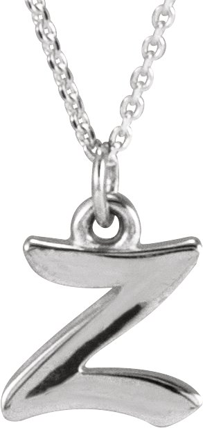 14K White Petite Initial Z 16 inch Necklace Ref 21293497