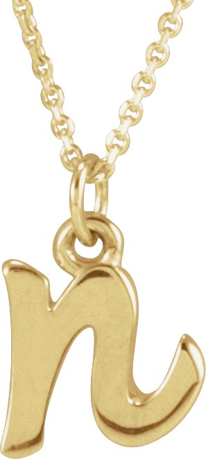 14K Yellow Petite Initial N 16 inch Necklace Ref 21293336