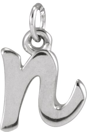 Sterling Silver Petite Initial N Pendant