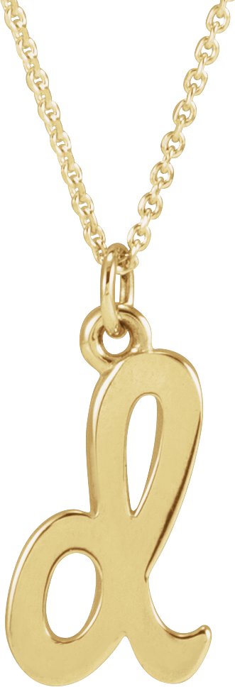 14K Yellow Petite Initial D 16 inch Necklace Ref 21293327