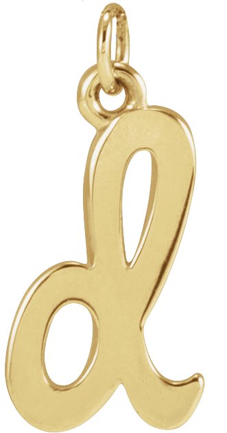 14K Yellow Petite Initial D Pendant