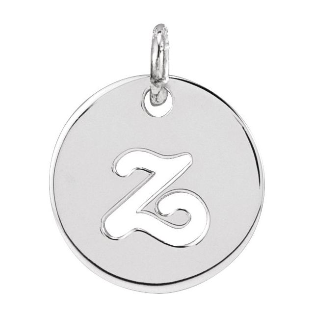 Sterling Silver Script Initial Z Pendant