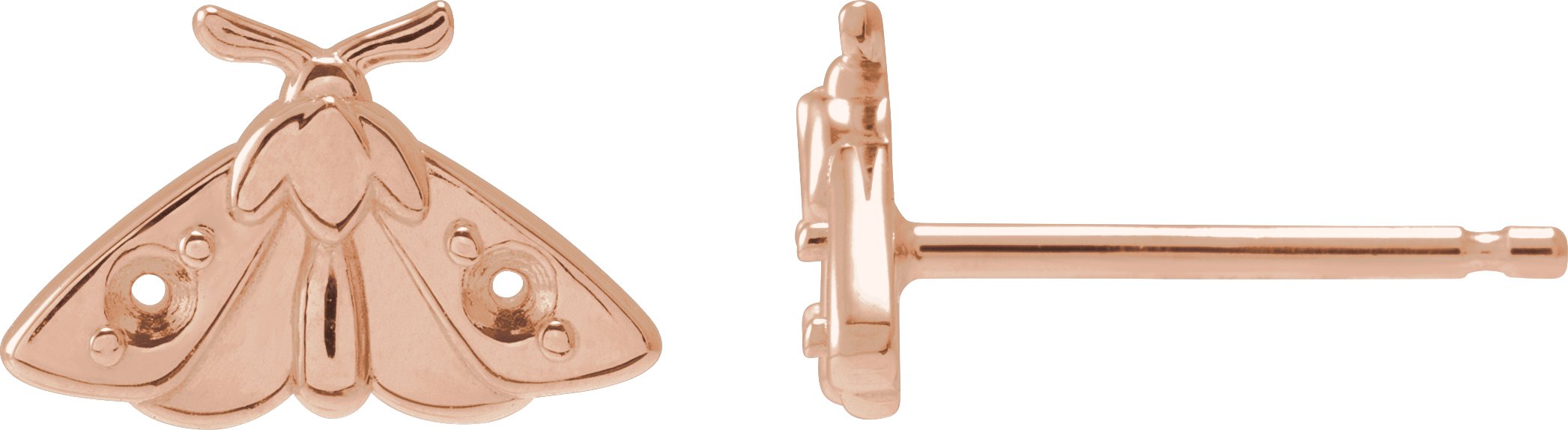 Scarab or Moth Stud Earrings