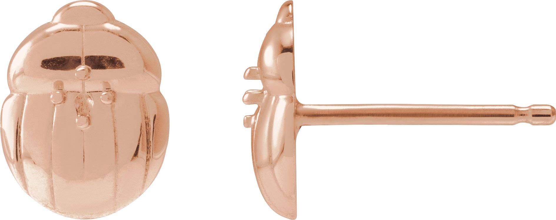 Scarab or Moth Stud Earrings