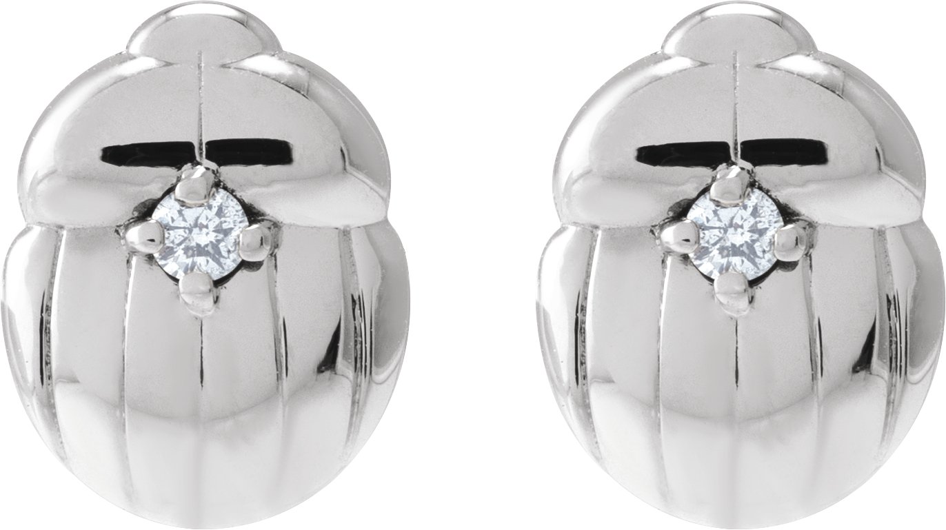 Alternative view of Scarab or Moth Stud Earrings