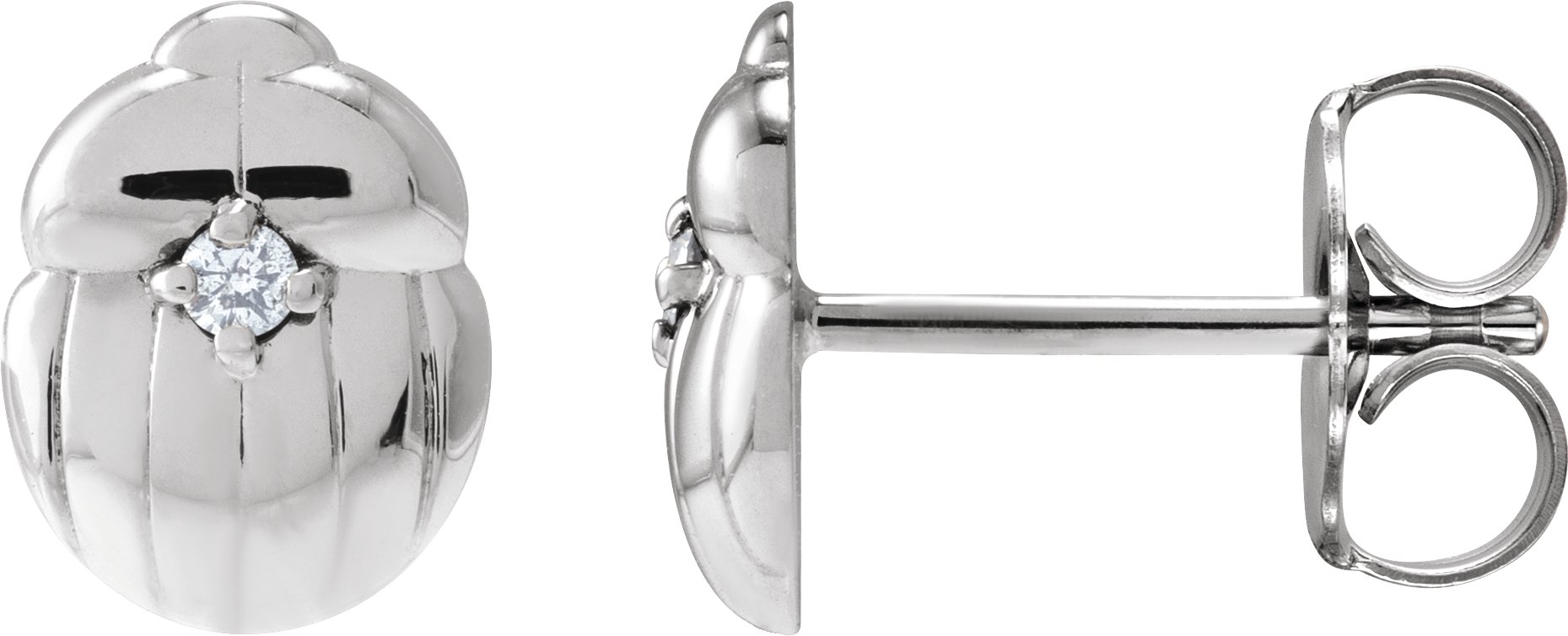 Scarab or Moth Stud Earrings