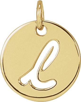 14K Yellow Script Initial L 16-18