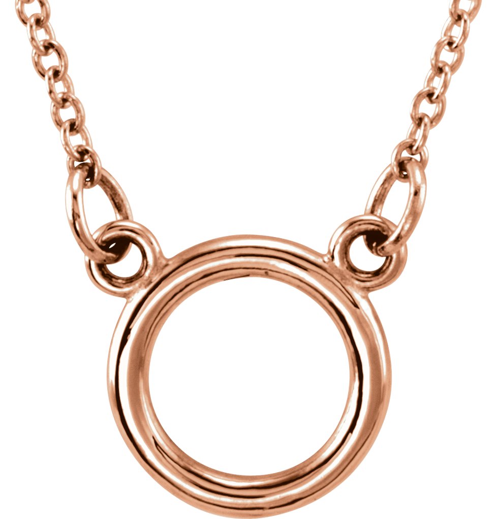 14K Rose Tiny Posh® Circle 16-18" Necklace 
