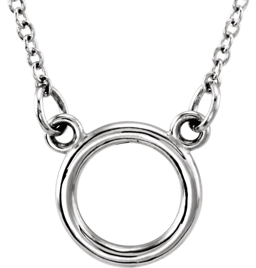 14K White Tiny Posh® Circle 16-18" Necklace 