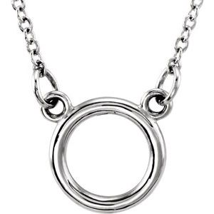 14K White Tiny Posh® Circle 16-18" Necklace 