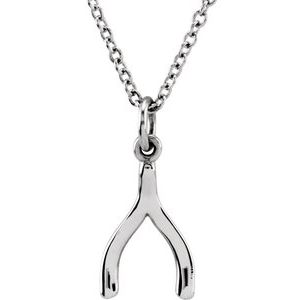 Sterling Silver Tiny Posh® Wishbone 16-18" Necklace