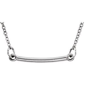 14K White Tiny Posh® Bar 16-18" Necklace 