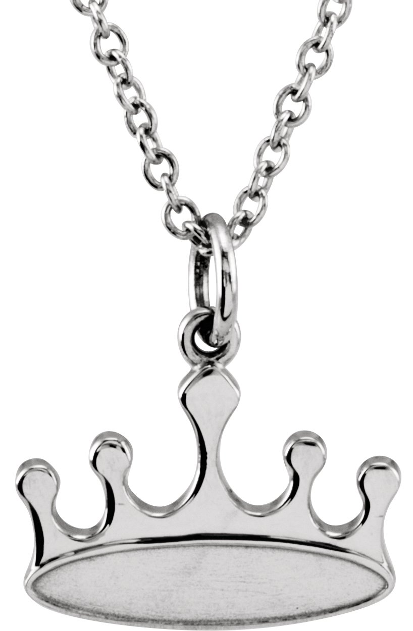 Sterling Silver Tiny Posh® Crown 16-18" Necklace 