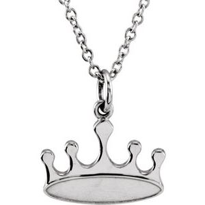Sterling Silver Tiny Posh® Crown 16-18" Necklace 