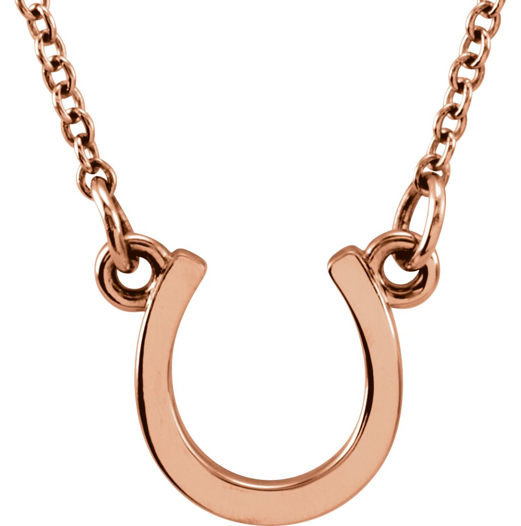 14K Rose Tiny Posh® Horseshoe 16-18" Necklace  